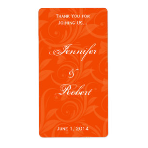 Orange Rose Graphic Wine Label