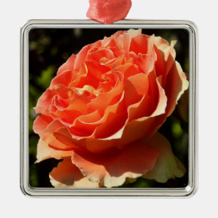 Orange Rose II Beautiful Floral Metal Tree Decoration