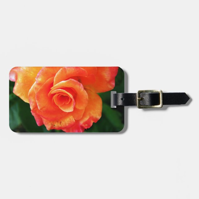 Orange rose luggage tag (Front Horizontal)