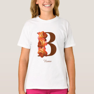 Orange Rose Monogram Initial B Personalised T-Shirt