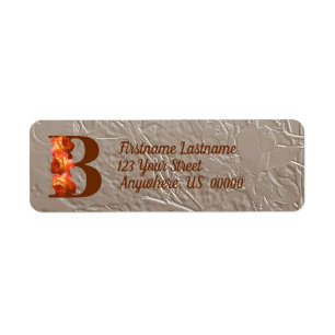 Orange Rose Monogram Initial B Your Address 