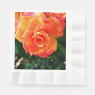 Orange rose napkin