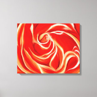 Orange Rose on Wrapped Canvas