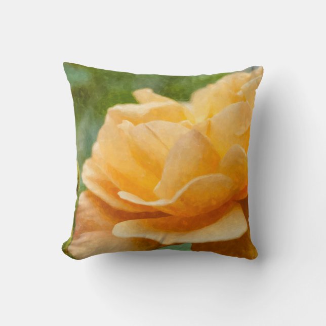 Orange Rose Painterly Cushion (Front)
