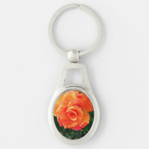 Orange Rose Photography Key Ring