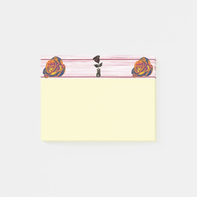 Orange Rose Post-It Notes (Front)