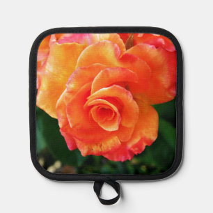 Orange rose pot holder