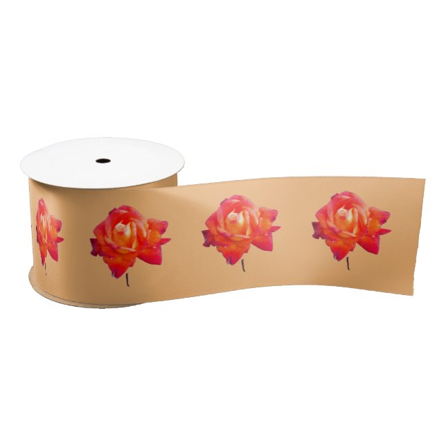 Orange rose satin ribbon (Spool)