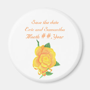Orange rose, Save the date wedding magnets
