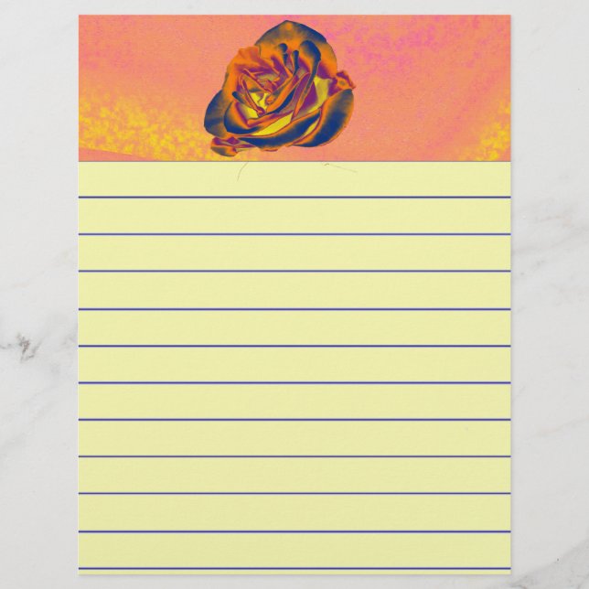 Orange Rose Stationery (Front)