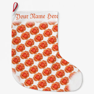 Orange Rose Stocking Christmas Customised Stocking