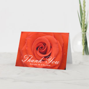 Orange Rose Thank You Card