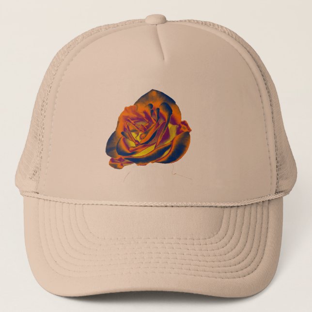 Orange Rose Trucker Hat (Front)