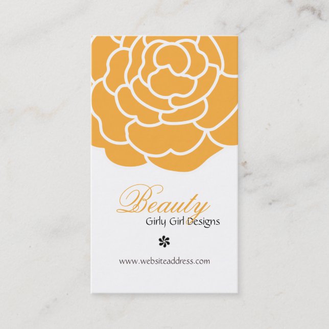 Orange Rose Vertical Business Cards (Front)