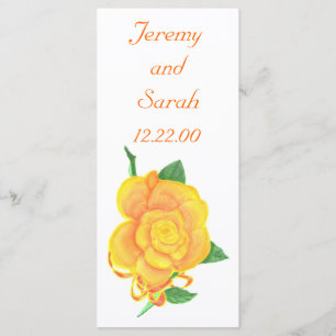 Orange Rose Watercolor Painting, custom menu cards