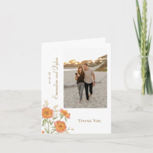 Orange Rose Wedding Thank You Cards Photo