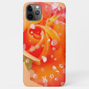 Orange Rose with Petals and your name Case-Mate iPhone Case