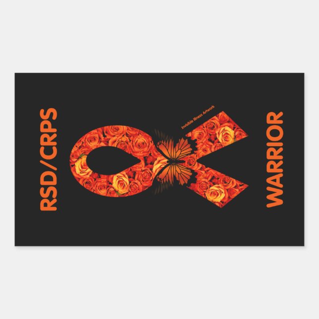 Orange Roses/Butterfly...RSD/CRPS Rectangular Sticker (Front)