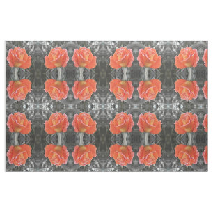 orange roses Fabric, colourful house textile Fabric