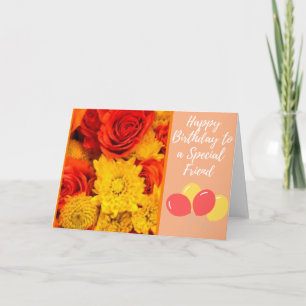 Orange Roses Special Friend Card