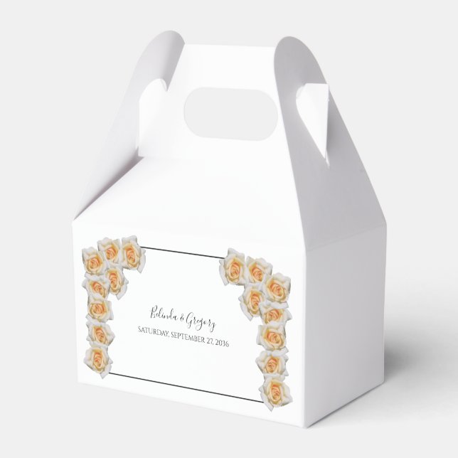 Orange Roses Wedding Favour Box (Front Side)