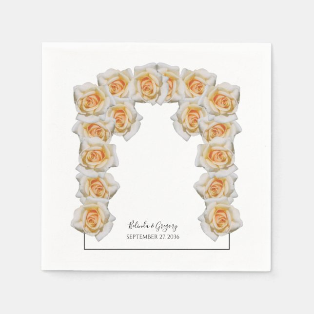 Orange Roses Wedding Napkin (Front)