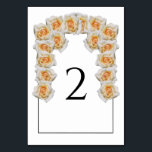 Orange Roses Wedding Table Number Card<br><div class="desc">This design features rustic orange roses. The orange roses are complimented by an elegant black lined border. The orange tones of the rose flowers create a rustic floral country garden feel. Elegant wedding table number card design with modern elements. Matching wedding invitations and other stationery items are also available. Customise...</div>