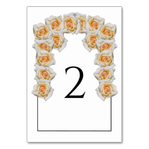 Orange Roses Wedding Table Number Card