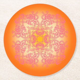 orange round paper coaster