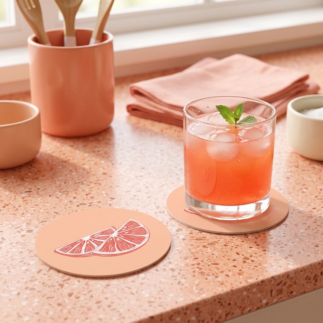 Orange Round Paper Coaster (Creator Uploaded)
