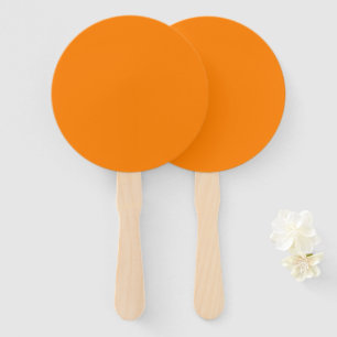 Orange Round Program Hand Fan