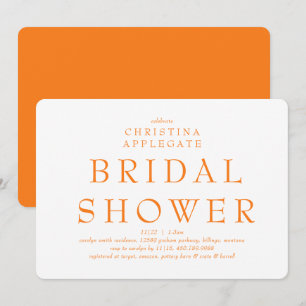 Orange Rounded Simplicity Bridal Shower Invitation