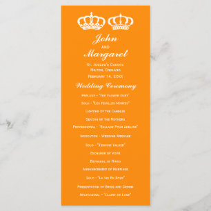 Orange Royal Couple Wedding Program Programme
