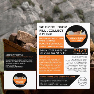 Orange Rubbish Skip, Skip/Dumpster Company Flyer