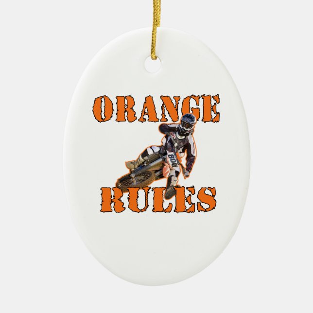 Orange Rules Ceramic Tree Decoration (Front)