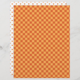 Orange/ Rust Chequerboard & Polka Dots Scrapbook
