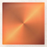 Orange Rust Shine Glass Coaster<br><div class="desc">Orange shine is a gradient metallic design</div>