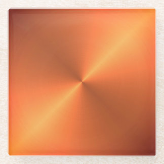 Orange Rust Shine Glass Coaster