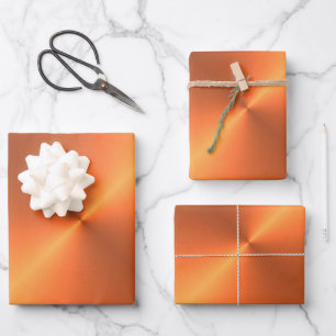 Orange Rust Shine Wrapping Paper Sheet