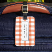 Orange Rust Watercolor Buffalo Plaid Modern
