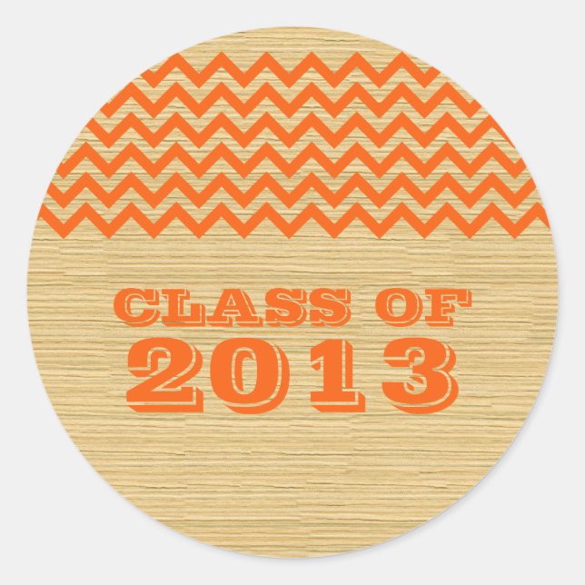 Orange Rustic Chevron Graduation Stickers (Front)