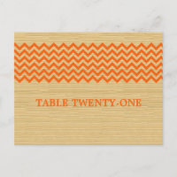 Orange Rustic Chevron Table Number Postcard