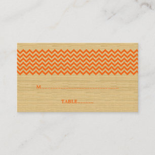 Orange Rustic Chevron Wedding Place Card