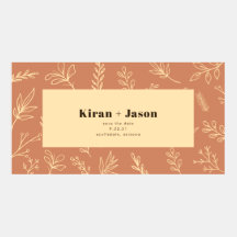 Orange Rustic Floral Save the Date Facebook