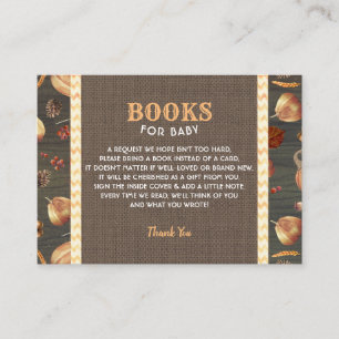 Orange Rustic Pumpkins Books For Baby Enclosure Card