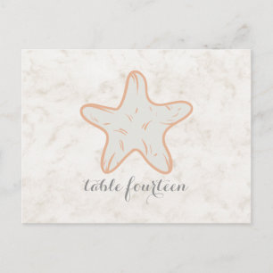 Orange Rustic Starfish Table Number Postcard