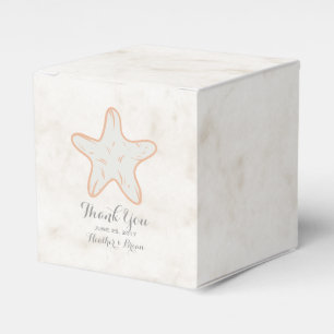Orange Rustic Starfish Wedding Favour Box