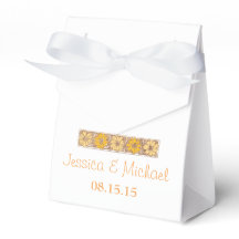 Orange Rustic Wildflower Favour Box