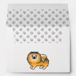 Orange Sable Pomeranian Cute Cartoon Dog Envelope
