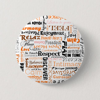 Orange Sacral Chakra Positive Affirmations 6 Cm Round Badge